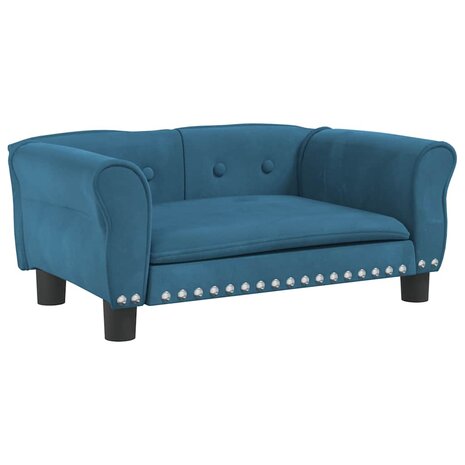 Hondenmand 70x45x30 cm fluweel blauw 2
