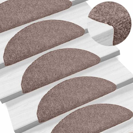 Trapmatten zelfklevend 10 st 65x21x4 cm naaldvilt crèmekleurig 1