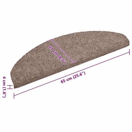 Trapmatten zelfklevend 10 st 65x21x4 cm naaldvilt crèmekleurig 8