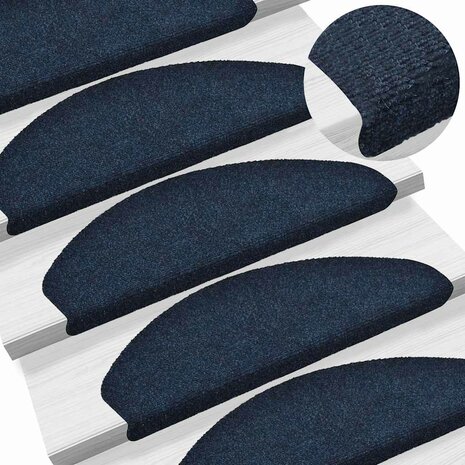 Trapmatten zelfklevend 10 st 65x21x4 cm naaldvilt marineblauw 1