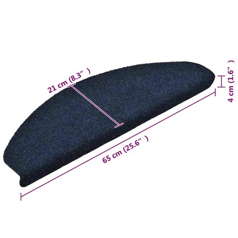 Trapmatten zelfklevend 10 st 65x21x4 cm naaldvilt marineblauw 8
