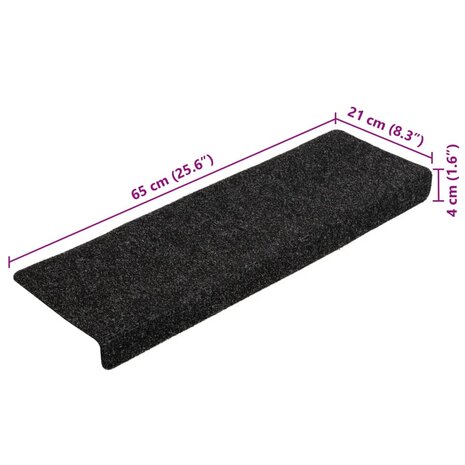Trapmatten 10 st 65x21x4 cm naaldvilt zwart 8