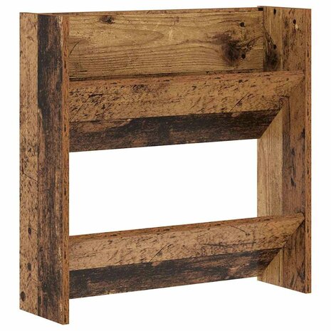 Wand Schoenenkasten Oud hout 60 x 18 x 60 cm Bewerkt hout 2