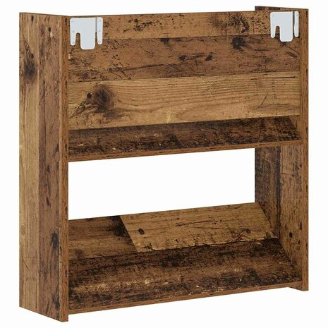 Wand Schoenenkasten Oud hout 60 x 18 x 60 cm Bewerkt hout 7