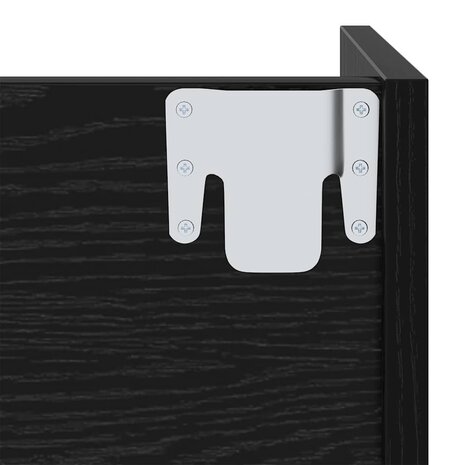 Wand Schoenenkasten Zwart eiken 60 x 18 x 60 cm Bewerkt hout 8