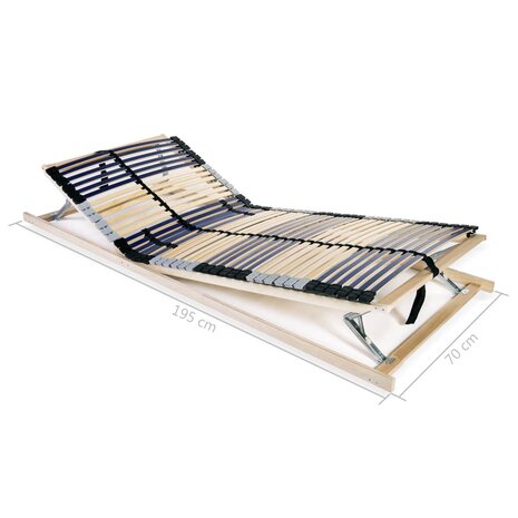 Lattenbodems 2 st met 42 latten 7 zones 70x200 cm 8