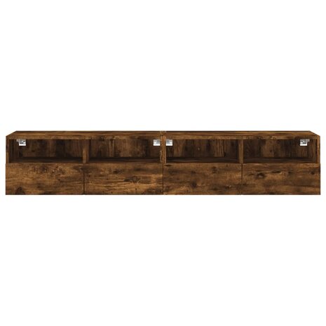 Tv-wandmeubels 2 st 80x30x30 cm bewerkt hout gerookt eikenkleur 8