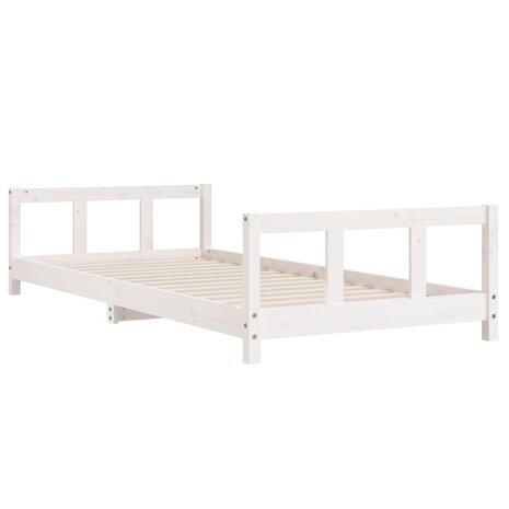 Kinderbedframe 90x190 cm massief grenenhout wit 3