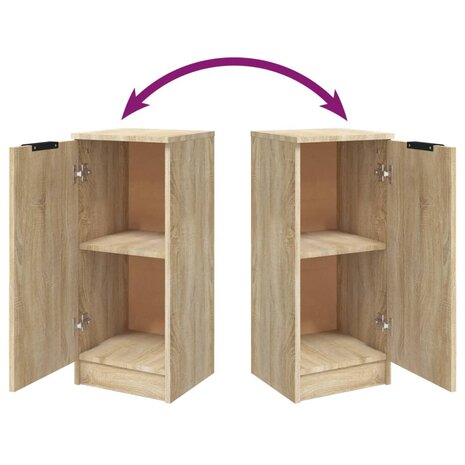 Dressoir 30x30x70 cm bewerkt hout sonoma eikenkleurig 9