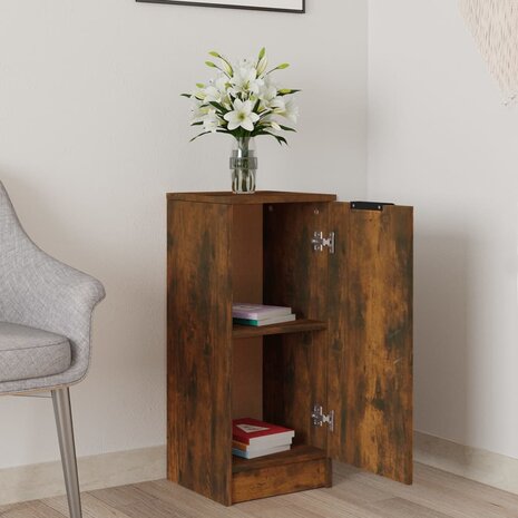 Dressoir 30x30x70 cm bewerkt hout gerookt eikenkleurig 3