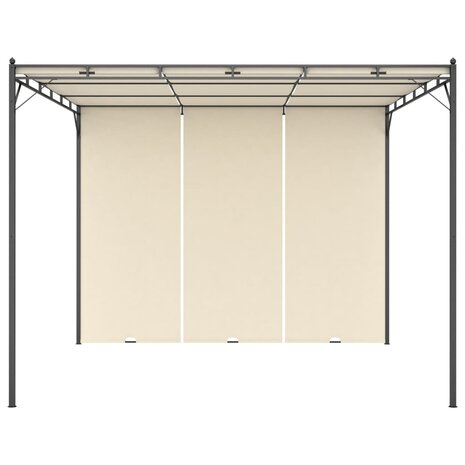 Tuinprieel met zijgordijn 3x3x2,25 m crème 2