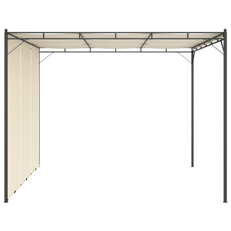 Tuinprieel met zijgordijn 3x3x2,25 m crème 3