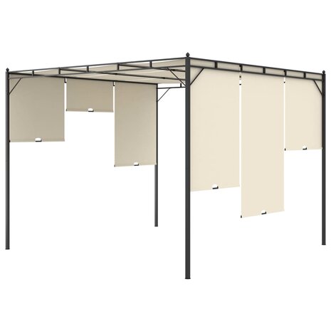 Tuinprieel met zijgordijn 3x3x2,25 m crème 6