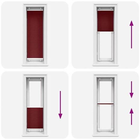 Plissé rolgordijn 50x150 cm stofbreedte 49,4 cm bordeauxrood 5