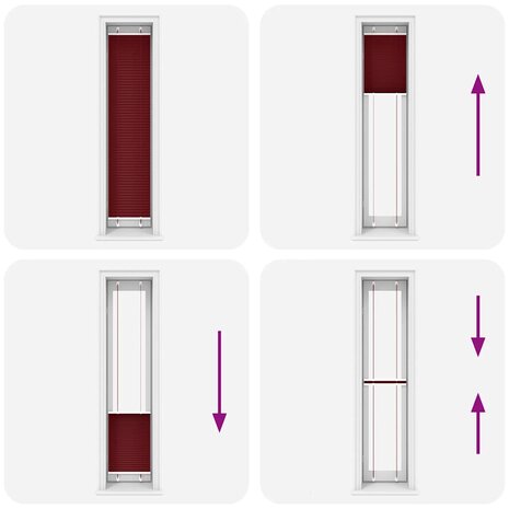 Plissé rolgordijn 50x200 cm stofbreedte 49,4 cm bordeauxrood 5