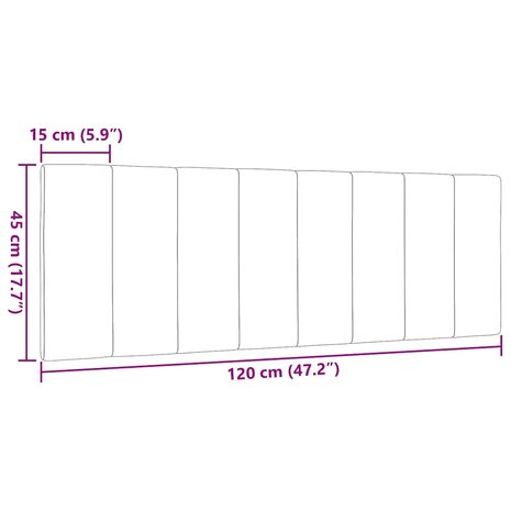 Hoofdbordkussen "Hanko" 120 cm stof zwart 9