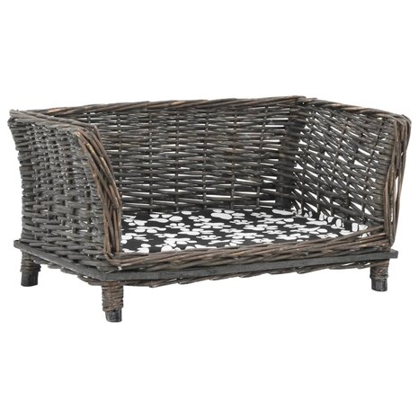 Hondenmand met kussen 50x33x30 cm natuurlijk wilgen grijs 1