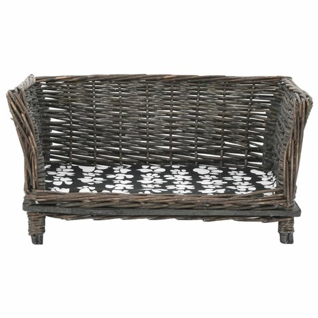 Hondenmand met kussen 50x33x30 cm natuurlijk wilgen grijs 2