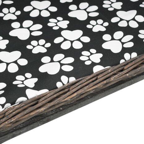 Hondenmand met kussen 50x33x30 cm natuurlijk wilgen grijs 5