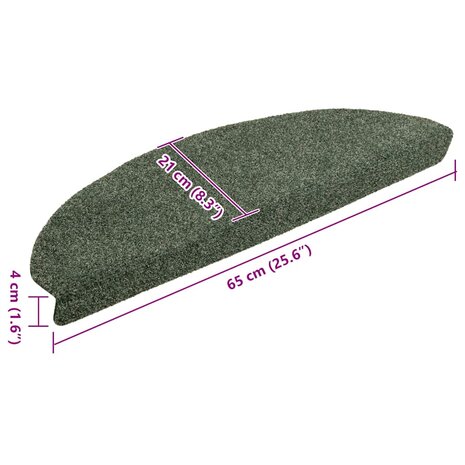 Trapmatten zelfklevend 5 st 65x21x4 cm naaldvilt groen 8