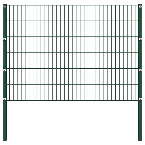 Schuttingpaneel met palen 15,3x1,2 m ijzer groen 2