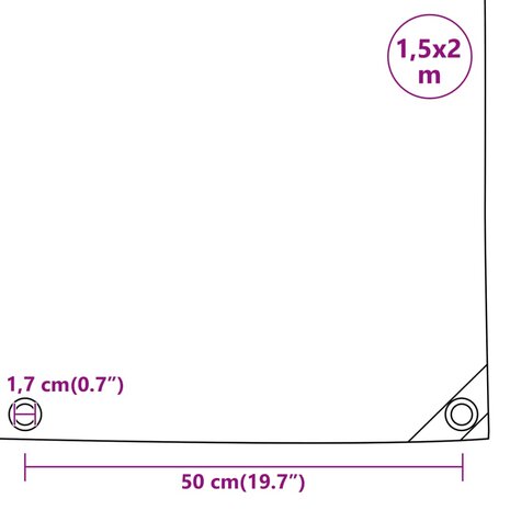 Dekzeil 650 g/m² 1,5x2 m grijs 9