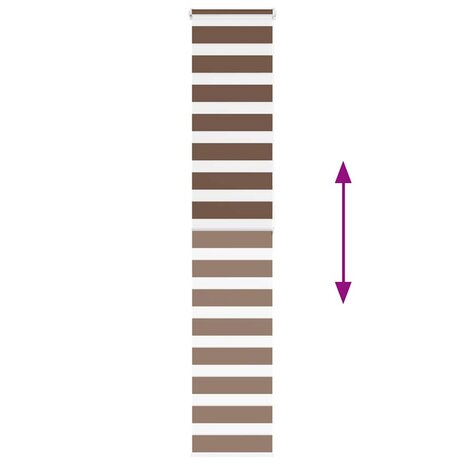 Zebra rolgordijn 50x200 cm stofbreedte 45,9cm polyester bruin 5