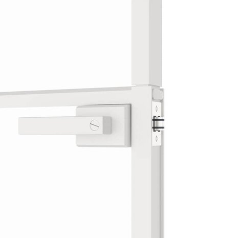 Binnendeur 83x201,5 cm gehard glas en aluminium smal wit 7