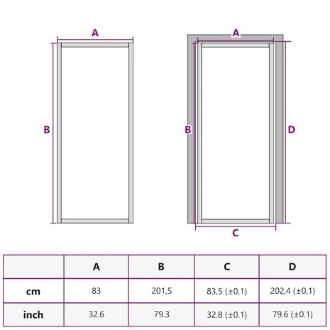 Binnendeur 83x201,5 cm gehard glas en aluminium smal wit 9