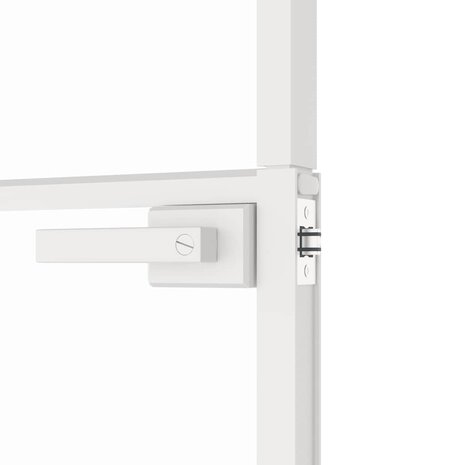 Binnendeur 102x201,5 cm gehard glas en aluminium smal wit 7
