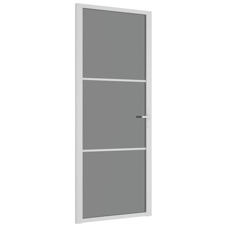 Binnendeur 83x201,5 cm ESG-glas en aluminium wit 2