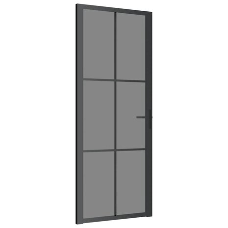 Binnendeur 83x201,5 cm ESG-glas en aluminium zwart 2