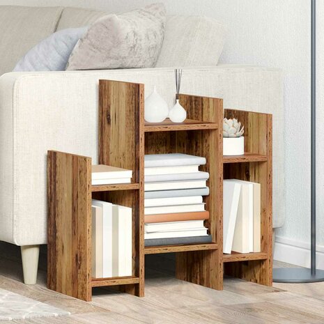 Bijzetkast met plank Oud hout 60 x 26 x 60 cm Bewerkt hout 1