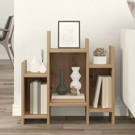 Bijzetkast artisanaal eikenkleurig 60 x 26 x 60 cm Bewerkt hout 3