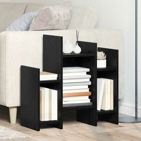 Bijzetkast met plank Zwart eiken 60 x 26 x 60 cm Bewerkt hout 1