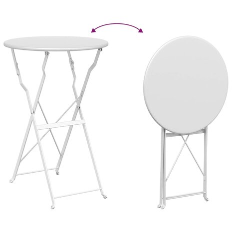 Bistrotafel Ø50x71 cm gepoedercoat staal wit 8