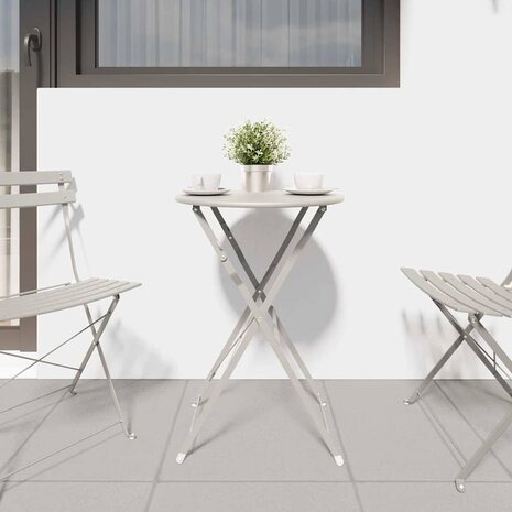 Bistrotafel Ø50x71 cm gepoedercoat staal beige 2