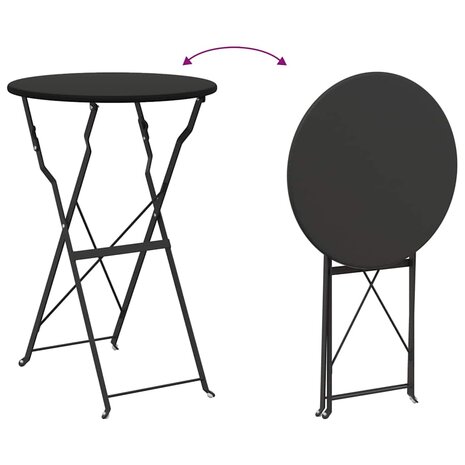 Bistrotafel Ø50x71 cm gepoedercoat staal antraciet 8
