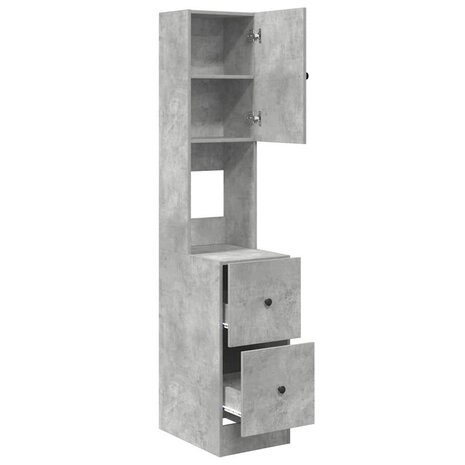 Keukenkast Beton Grijs 35x50x180 cm Bewerkt Hout 4