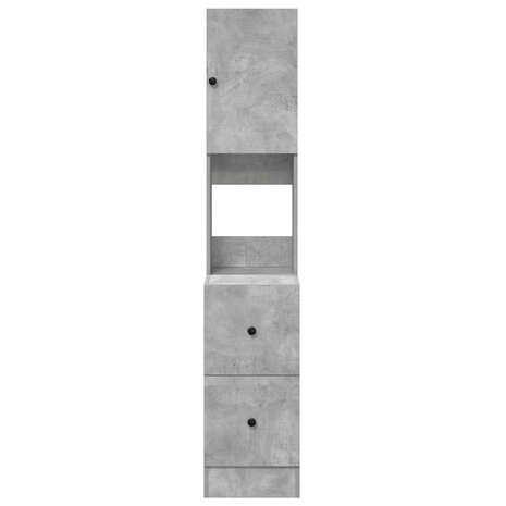Keukenkast Beton Grijs 35x50x180 cm Bewerkt Hout 5