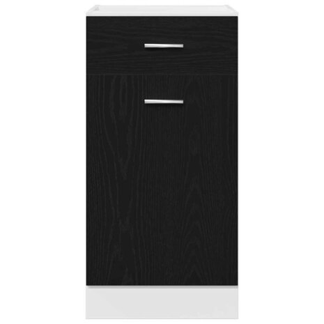 Lade Onderkast - Zwart Eiken, 40 x 46 x 81,5 cm, Gemaakt van bewerkt hout 6