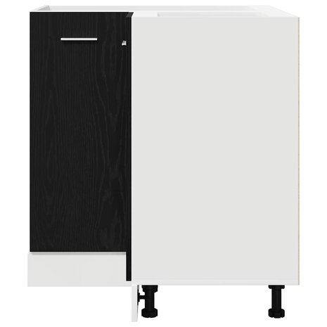 Zwarte Eiken Hoek Onderkast - 75,5 x 75,5 x 81,5 cm, Gemaakt van Geëngineerd Hout 6