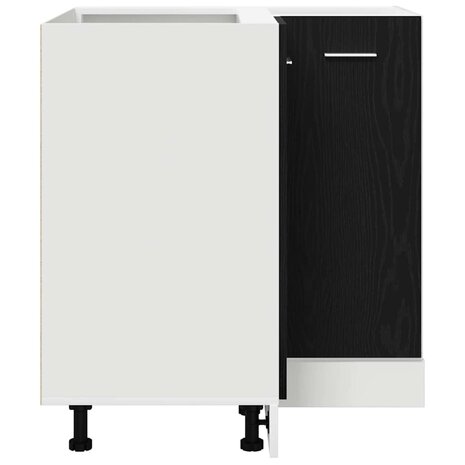 Zwarte Eiken Hoek Onderkast - 75,5 x 75,5 x 81,5 cm, Gemaakt van Geëngineerd Hout 7