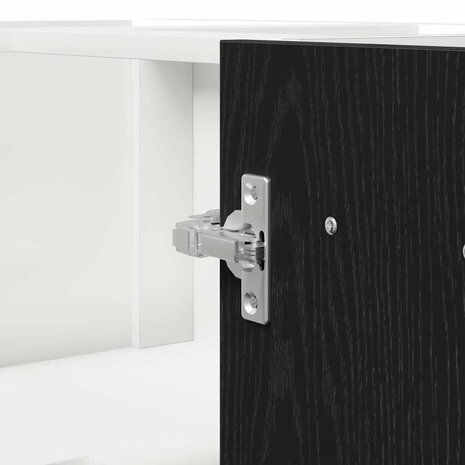 Zwarte Eiken Hoek Onderkast - 75,5 x 75,5 x 81,5 cm, Gemaakt van Geëngineerd Hout 8