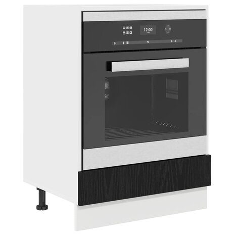 Ovenkast Zwart eiken 60 x 46 x 81.5 cm Bewerkt hout 2