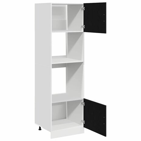 Magnetronkast Zwart Eiken 60x57x207 cm Gelaagd Hout 4