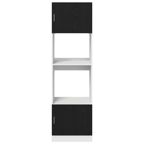Magnetronkast Zwart Eiken 60x57x207 cm Gelaagd Hout 5