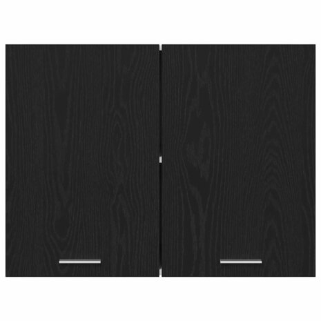 Zwarte Eiken Hangkast - 80x31x60 cm - Van stevig hout 6