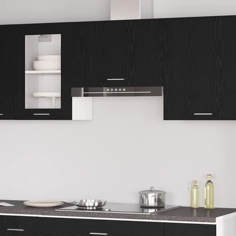 Zwart Eiken Hangkast - 60x31x60 cm, Gemaakt van Engineered Hout 1