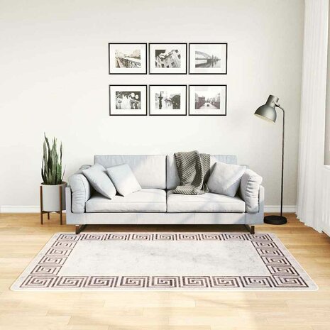 Vloerkleed wasbaar anti-slip 120x180 cm lichtbeige 1